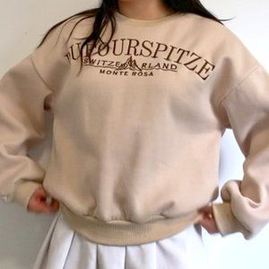 beige fleece crewneck